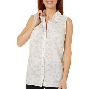 🦩 Button Down Sleeveless Tank Top NEW